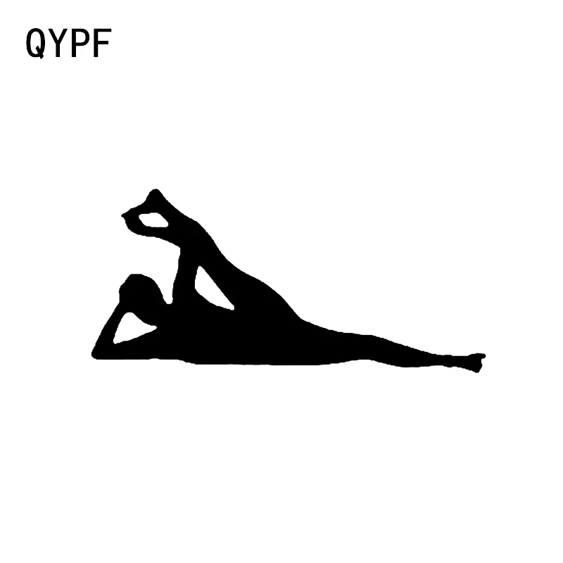 

QYPF 13.9*6.5 Coolest Fitness Decor Vinyl Car Sticker Extreme Movement Yoga Silhouette Graphic C16-1903