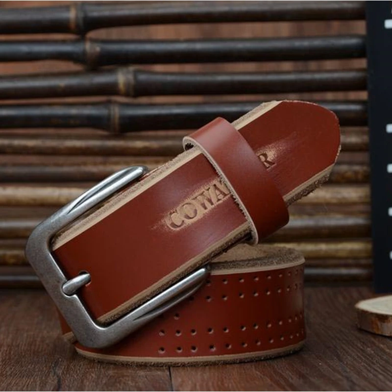 COWATHER 2019 высокое качество Коровья натуральная кожа роскошный ремень мужские