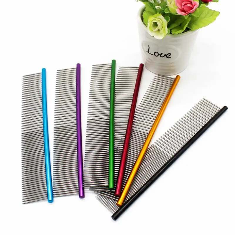 

Pet Dog Combs Long Thick Hair Trimmer Removal Brush Cat Grooming Cleaning Brush 19cm Stainless Steel