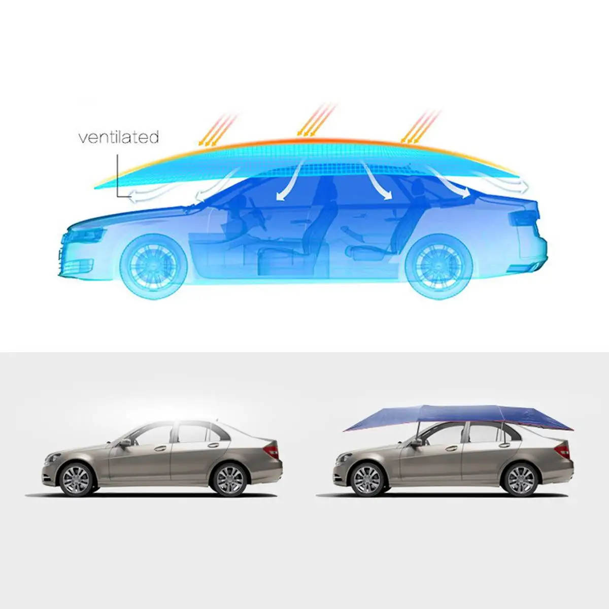 4,2x2,1 М Портативный уличный автомобильный тент зонтик на крышу с защитой от ультрафиолета, наборы для защиты автомобиля, зонт от солнца