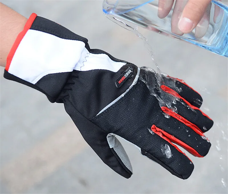 Зимние утолщенные велосипедные перчатки сохраняющие тепло водонепроницаемые