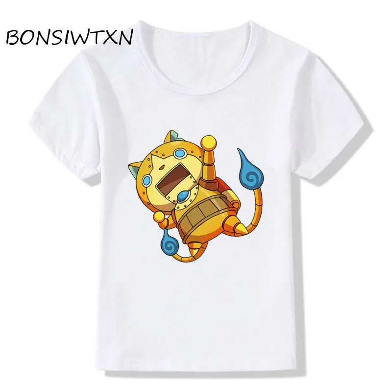 Bonsiwtxn дети печати йо Kai Watch логотип Футболка О образным вырезом короткий рукав