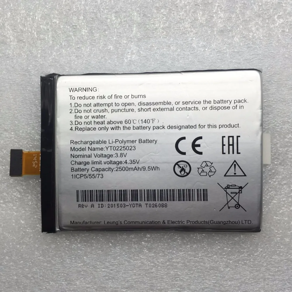 2018 новый для Yotaphone 2 YD201 YD206 аккумулятор телефона Встроенный 2500 мАч YT0225023 батарея -