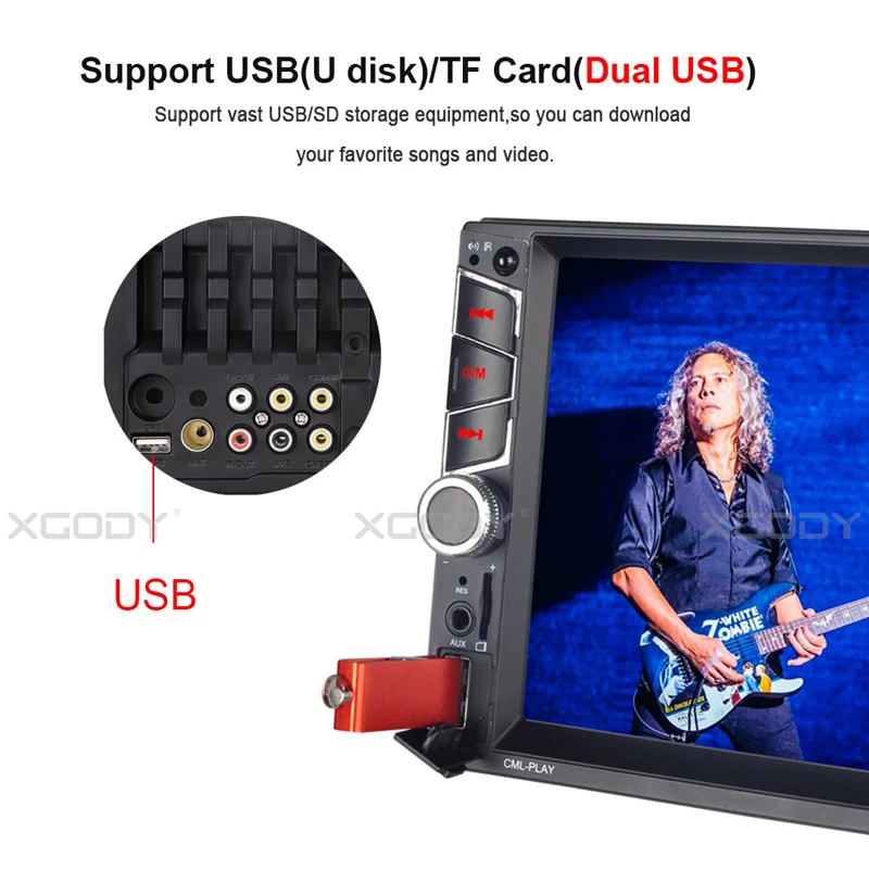 ESSGOO " 2 Din автомобильный стерео радио MP5 плеер сенсорный экран Bluetooth двойной USB AUX FM камера заднего вида DVR Аудио Авторадио Зеркало Ссылка