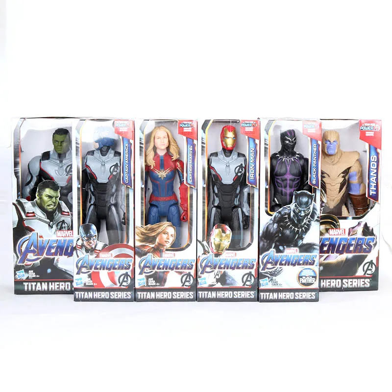 30 см игрушки Marvel Мстители 4 эндигра Человек-паук танос Халк ПВХ Фигурка Железный человек Капитан Америка Черная пантера фигурка-модель