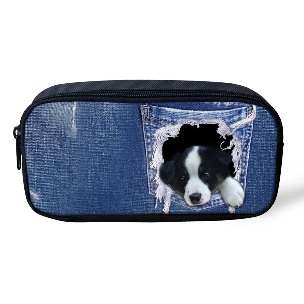 Косметичка FORUDESIGNS с рисунком животных собак кошек женская сумка-Несессер для