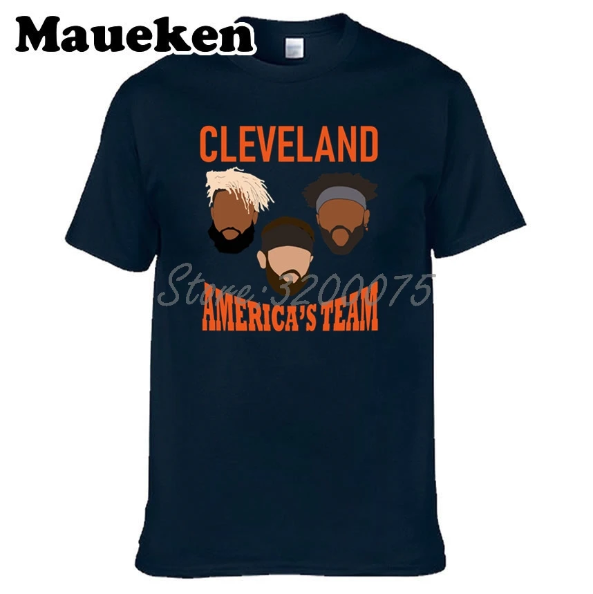 Мужская футболка с круглым вырезом Baker Mayfield 6 Odell Beckham Jr. 13 Jarvis Landry 80 Cleveland