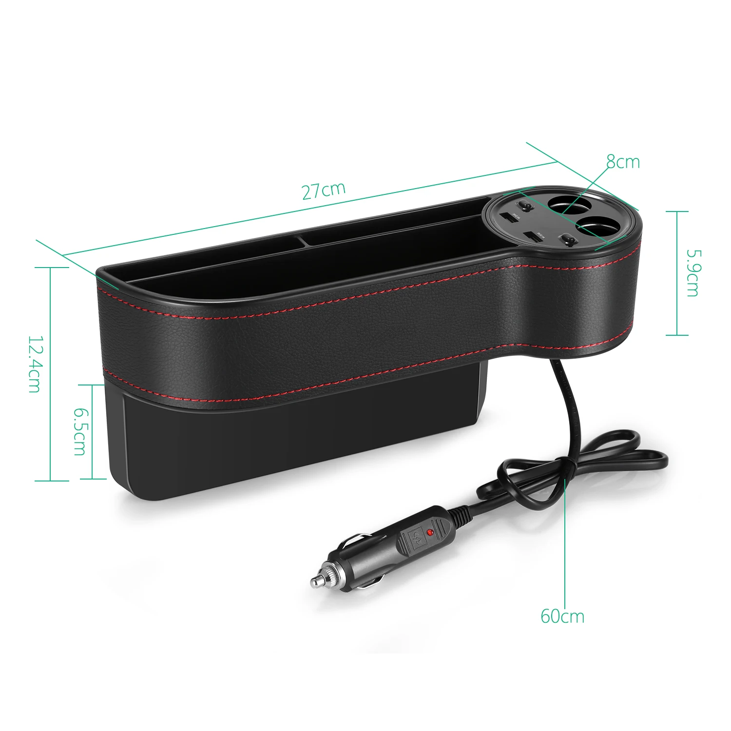 Ящик для хранения автомобильных сидений с двумя usb портами зарядки в режиме