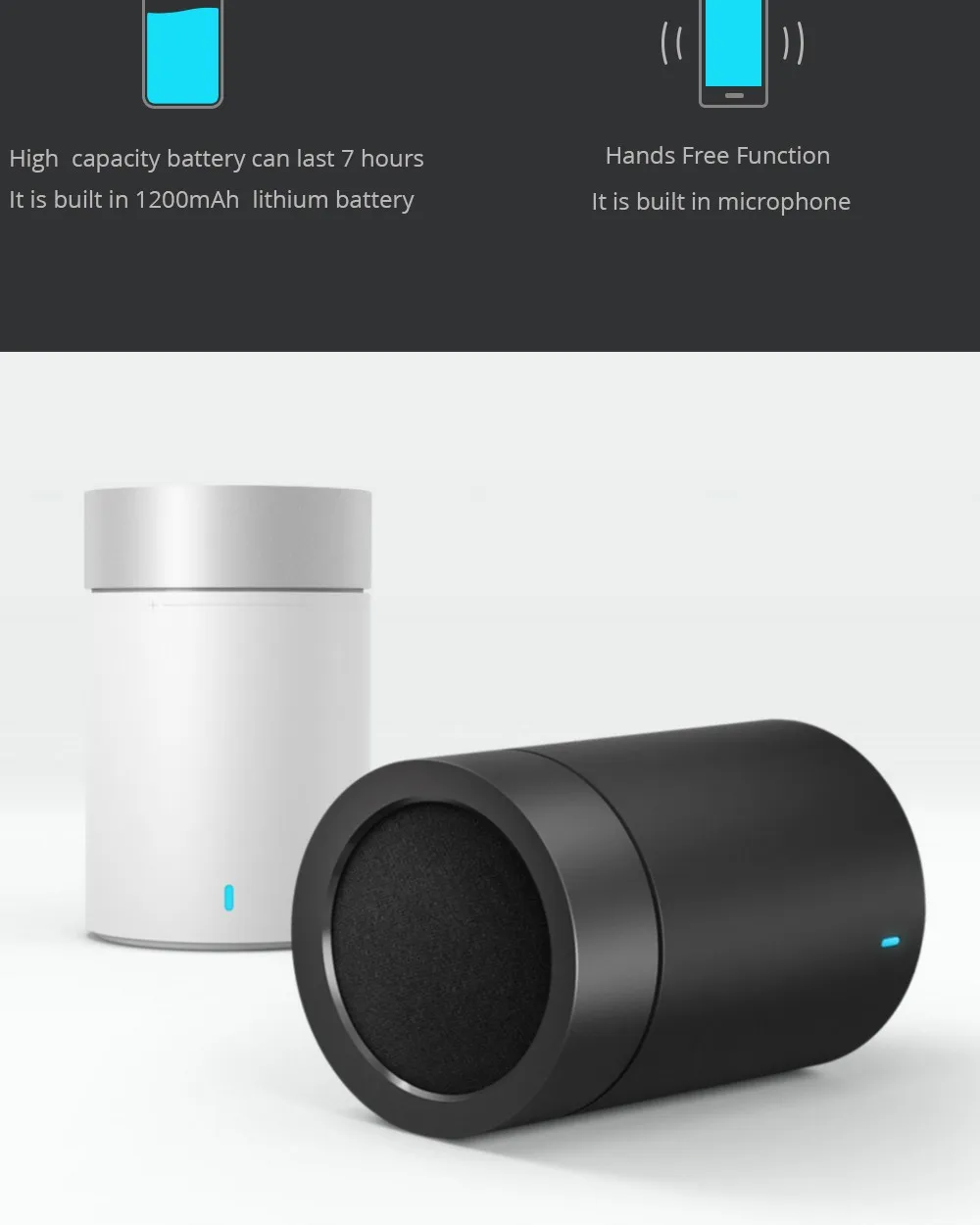 Динамик xiaomi версия 2 пушка Колонка tymphany 1200 мАч батарея xiaomi bluetooth динамик ABS Материал BT 4,1 1 шт./партия