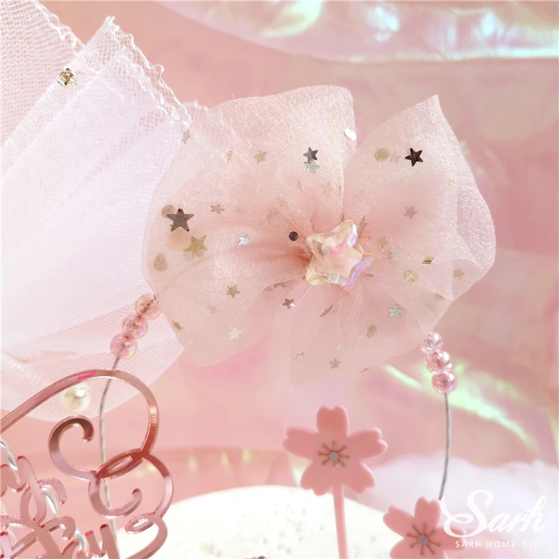 Ins Лебедь Спящая Фея Украшение полые звезды торт топперы с днем детей день