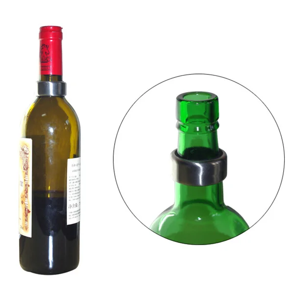 Бесплатная доставка! Круглый воротник из нержавеющей стали для бутылки вина пива