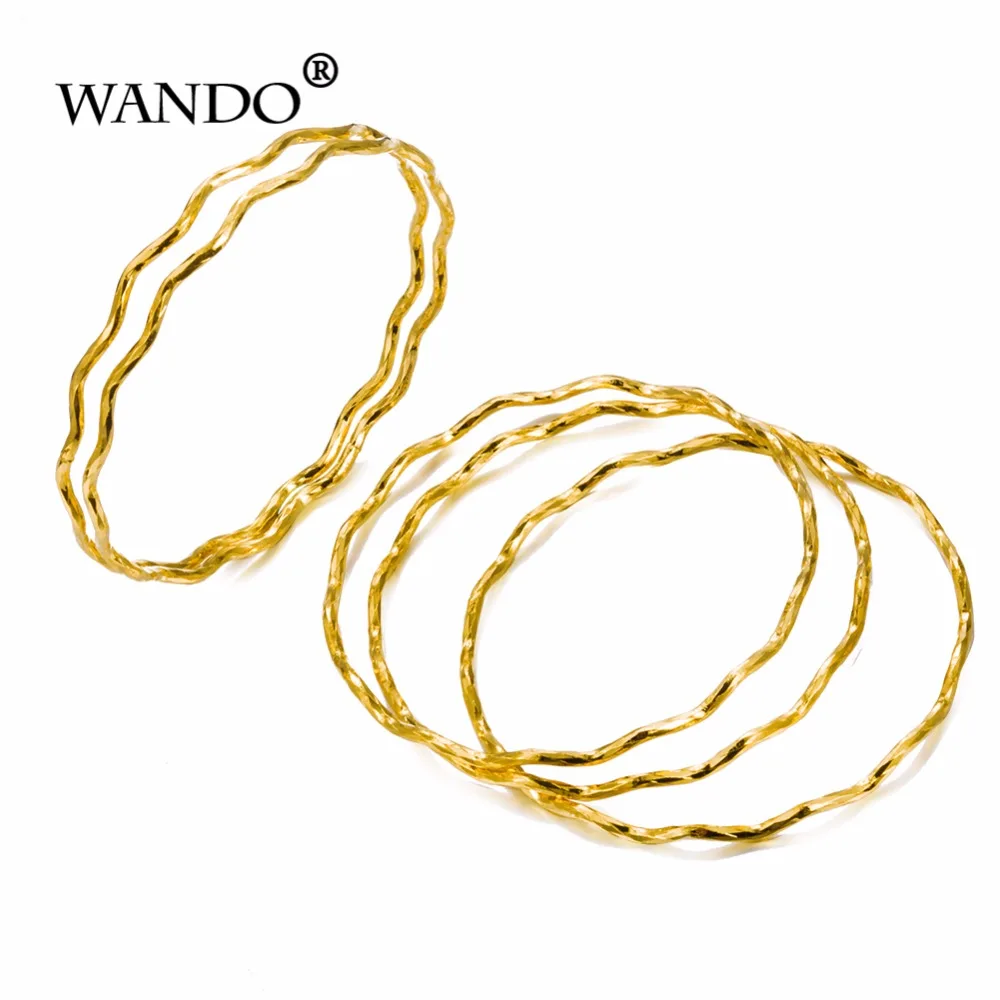 Wando 5 шт./лот золотые браслеты для женщин эфиопские свадебные круглые Арабские