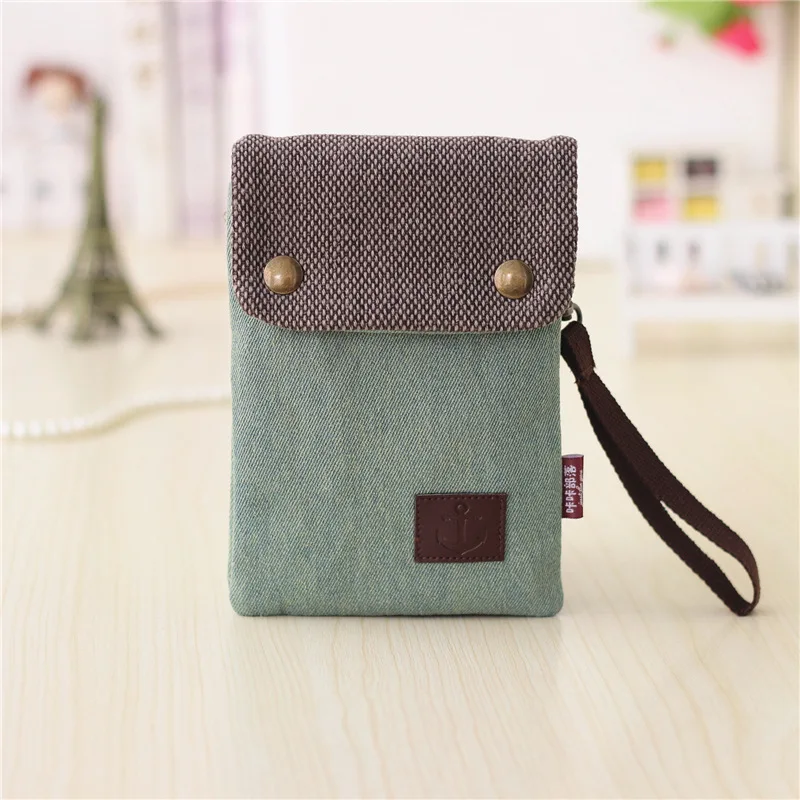 (Холст + Джинса) Женский кошелек для монет маленькая сумка мини через плечо