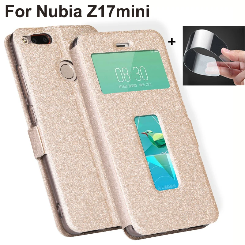 Чехол с открытым окошком для ZTE Nubia Z17mini NX569H чехол из искусственной кожи откидная