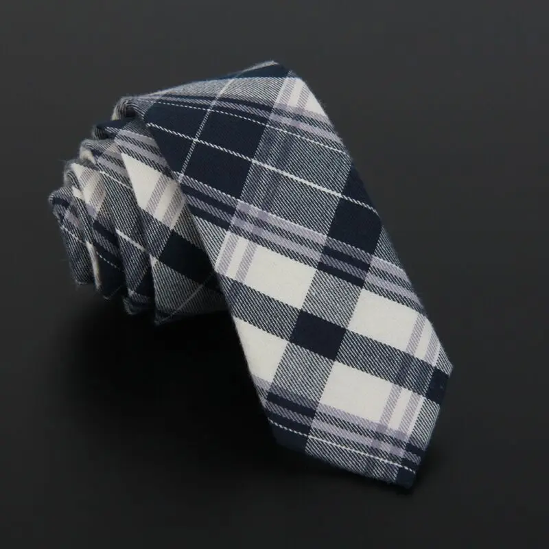 SHENNAIWEI High quality plaid men cotton and fabric linen cloth tie 5.5cm skinny necktie brand 2017 luxury gravata slim lot | Аксессуары