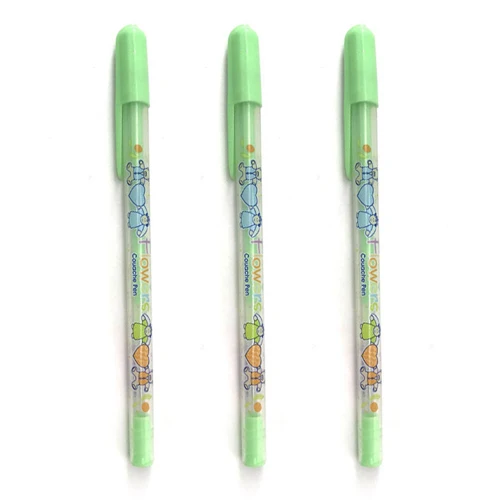 3Pcs Green pen 3/9/10 шт./компл. 0,7 мм белыми чернилами Цвет фотоальбом стержни для гелевых ручек Канцелярские мультфильм школьных принадлежностей гелевая ручка подарок для детей - Цвет: 3Pcs Green pen