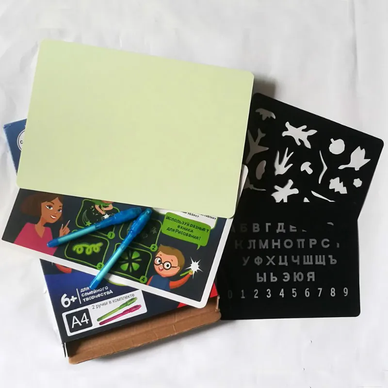 A3/A4/A5 пвх доска для рисования светящийся в темноте блокнот для рисования набор для рисования с светильник волшебная доска для рисования набор обучающая игрушка подарок