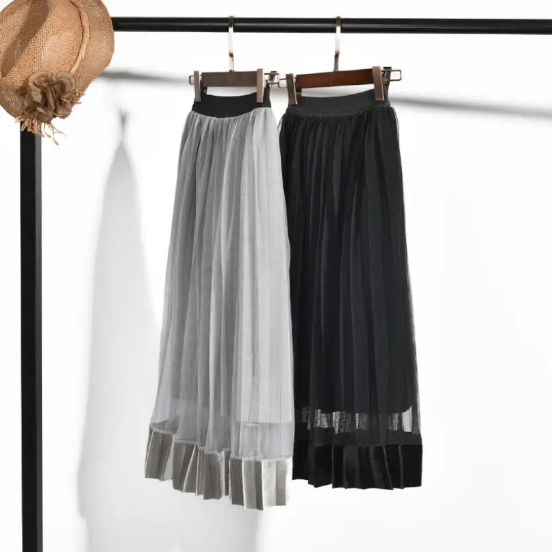 Детская плиссированная юбка пачка длинная школьная принцессы для девочек костюм