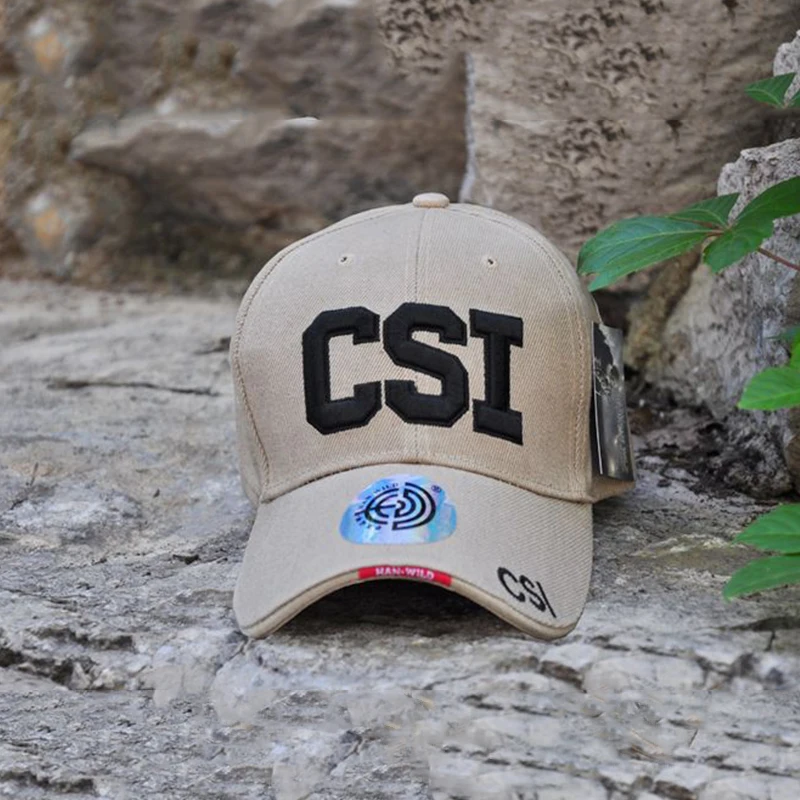 MNKNCL высокое качество хлопчатобумажные вышитые буквы CSI бейсболка черная