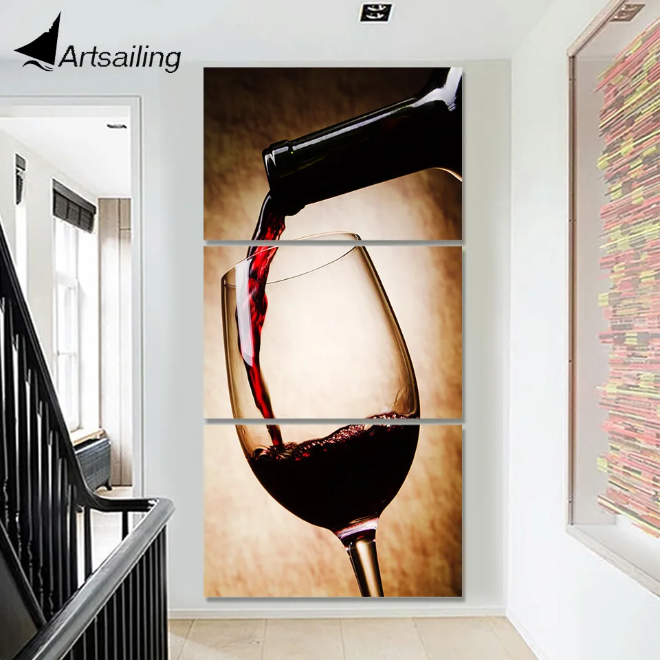 3 Pieces liquor wine cooler bar party posters and prints Painting wall artCanvas art pictures For Living Room | Дом и сад