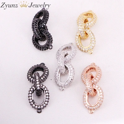 5 шт. ZYZ320-5825 Micro Pave коннектор CZ браслет, звено цепи соединитель браслет, CZ бар соединитель цепи для женщин или мужчин ювелирные изделия - Окраска металла: Mix color Connector