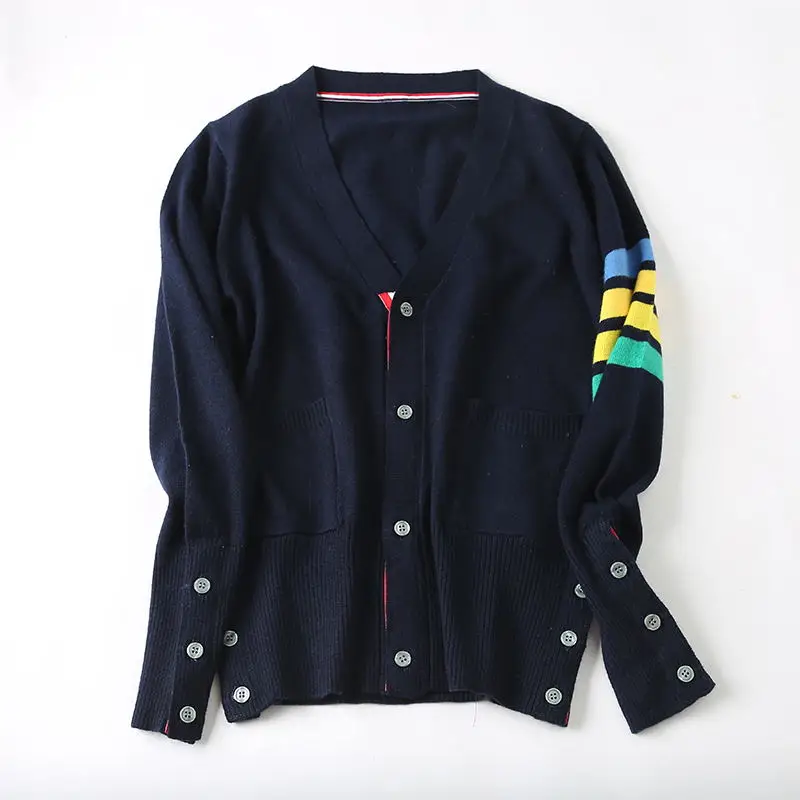 Hot-selling long-sleeved sweetheart cashmere sweater TB style Couple-style cardigan new knitted women and men |