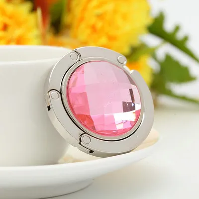 Pink 1PC Портативная Металлическая складная сумка, кошелек, настенный крючок, вешалка для сумки, органайзер, кошелек, крючок, держатель для сумки, сумка, складной крючок для стола - Цвет: Pink 1PC