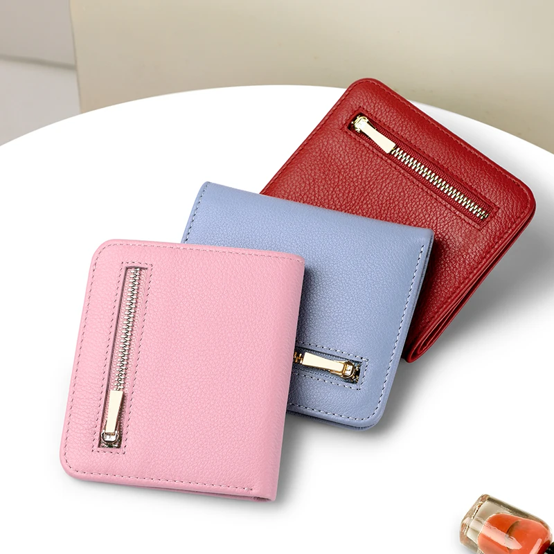 Мода 2019 г. ультра тонкий женский кошелек из натуральной кожи Geunien 100% держатель для