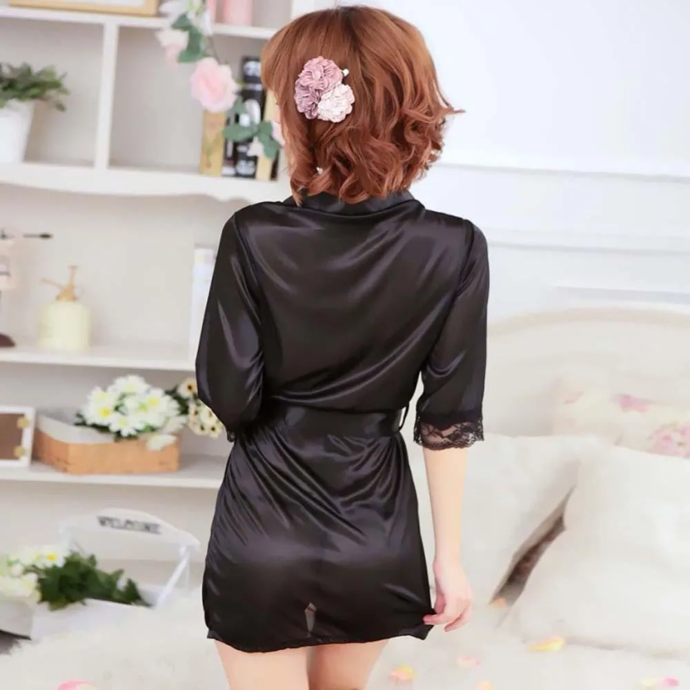 Женское Белье для сна ночная рубашка из искусственного шелка|pajama sexy|sleepwear setsleepwear