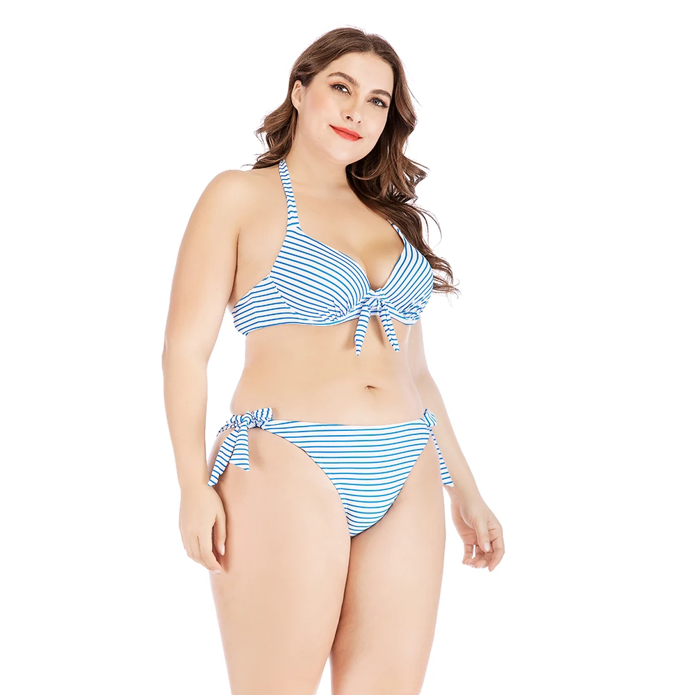 Midou Plus Size Bikinis Women Swimwear High Waist Swimsuit Halter Sexy Bikini Set Retro Bathing Suits Large wine |