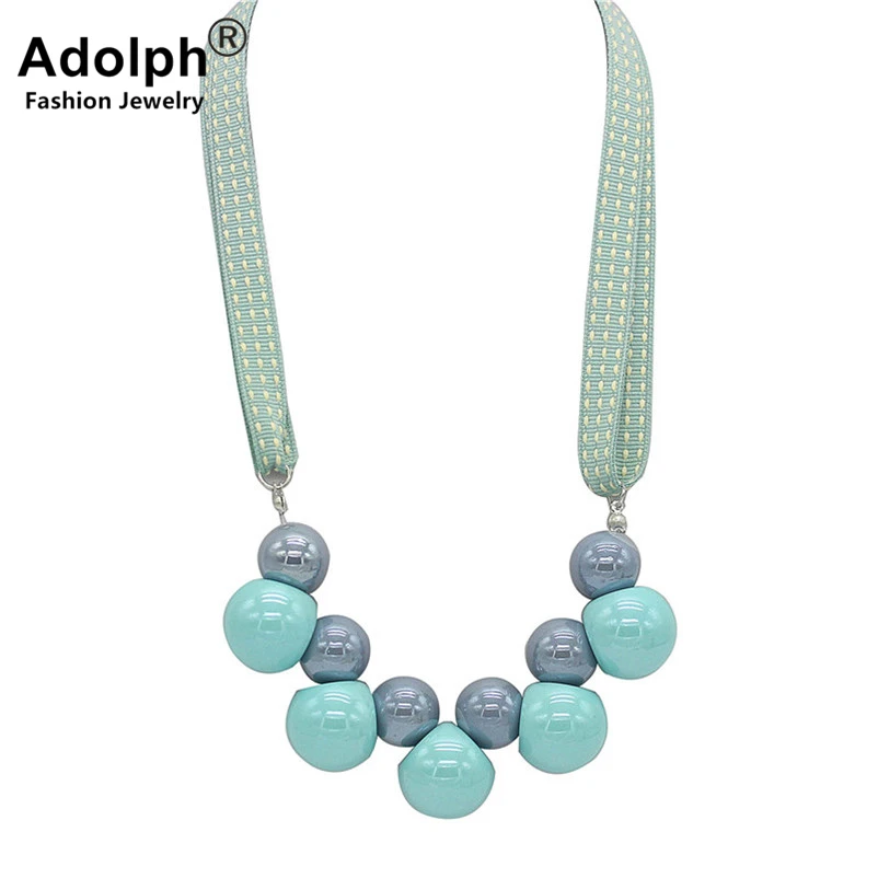 ADOLPH, Модный корейский тканевый мячик, цветок, подвеска, колье, ожерелье,, новинка, ручная работа, Хрустальный бант, бохо, эффектное ожерелье для женщин
