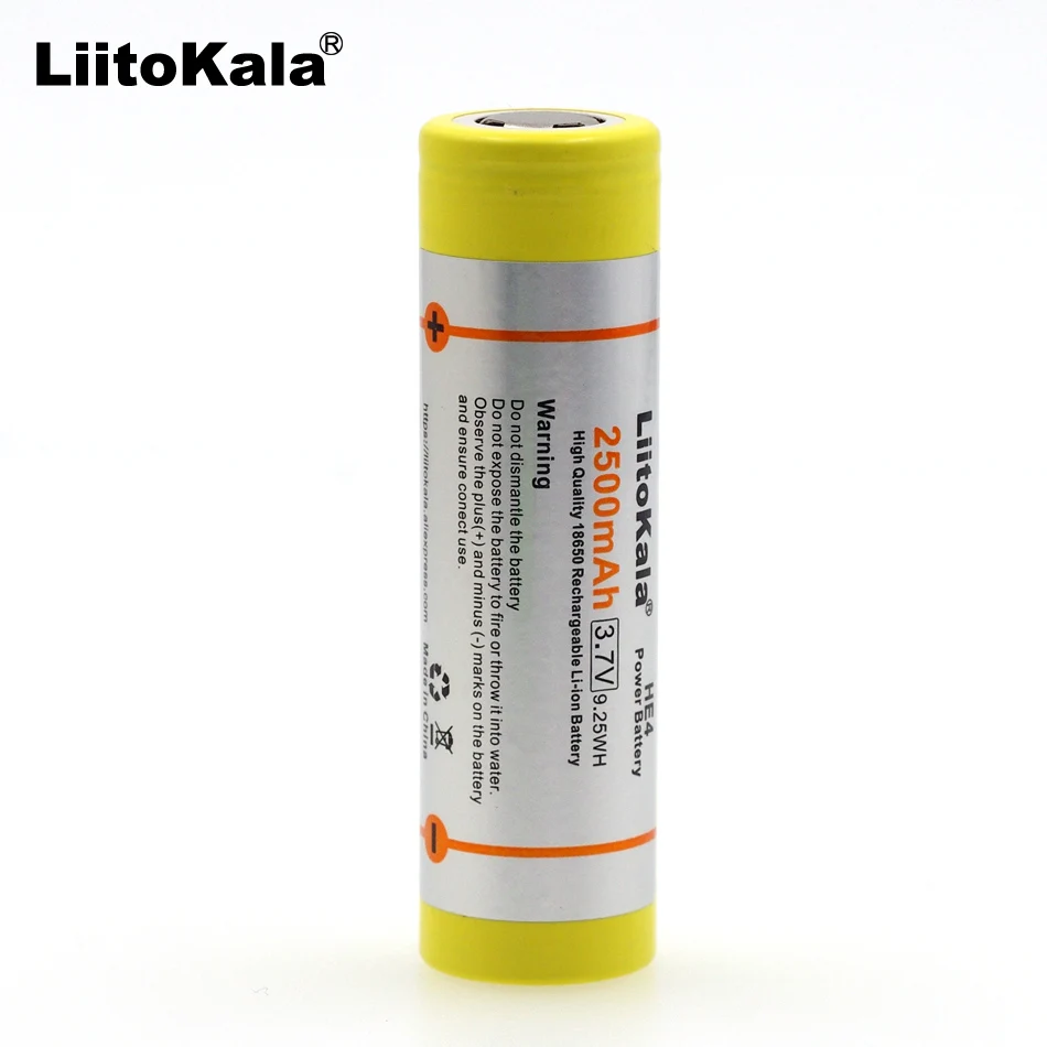 Liitokala 2 pcs / lot new he4 dbhe41865 2500 mah 18650 lithium battery 3.7 v 20a electronic power discharge batteries | Электроника