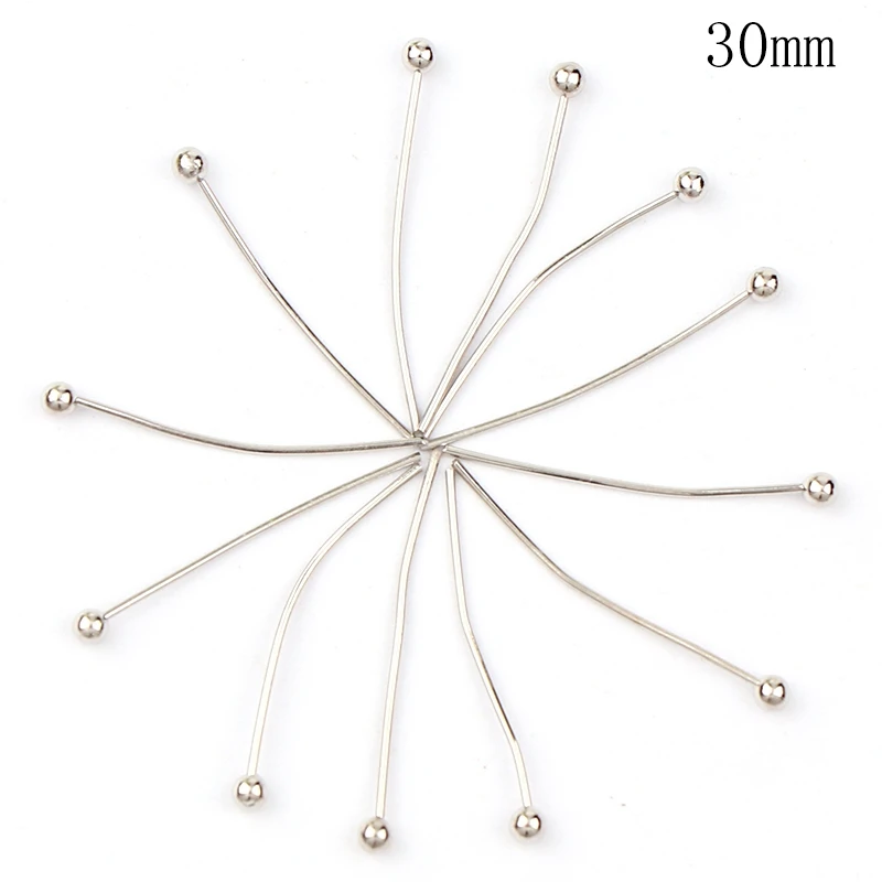 White K 30mm 100pcs Заводские 20 мм 26 мм 30 мм 40 мм розовое золото, серебро, золото, античная бронза и белая K шариковая головка шпильки фурнитура DIY аксессуары для изготовления ювелирных изделий - Цвет: White K 30mm 100pcs