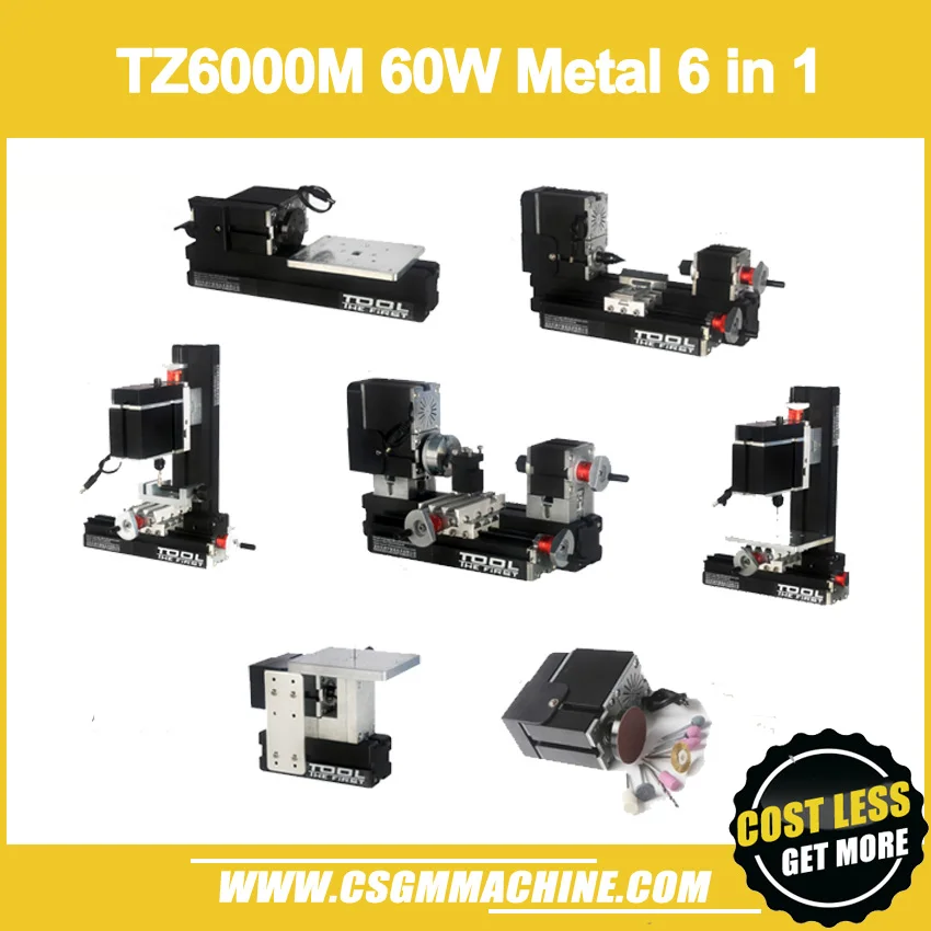 Набор для токарного станка TZ6000M 60 Вт 6 в 1 12000 об./мин.|metal lathe|lathe machine6 in mini |
