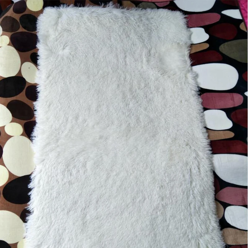 Белый плюшевый ковер для спальни гостиной детский коврик ползания пушистый