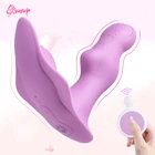 Вибратор Strapon невидимая бабочка вибрирующие трусики Стимулятор клитора мастурбатор Анальный Вибратор для взрослых интимные игрушки для женщин