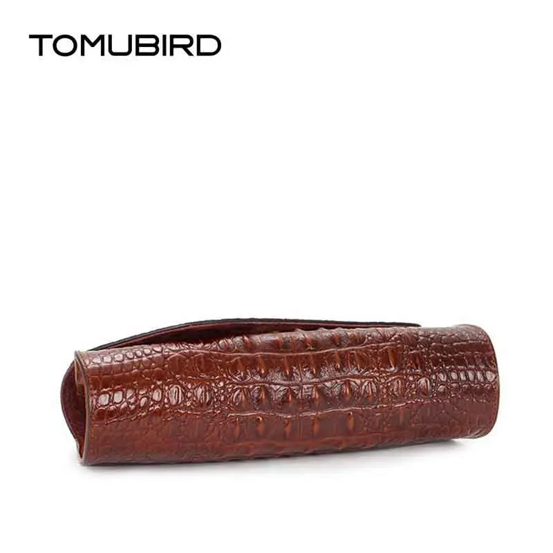 Сумка-мессенджер TOMUBIRD из натуральной кожи крокодила с тиснением | Багаж и сумки
