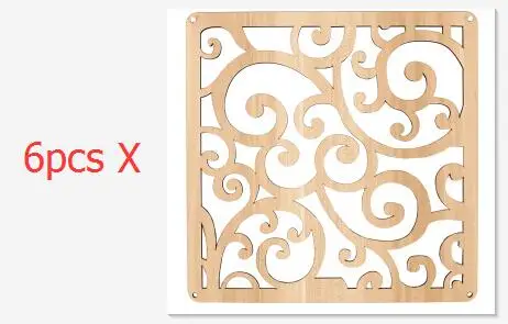 6 шт. 29*29 см подвесной разделитель для комнаты, экран, biobo Decorativos, деревянная входная дверь, подвесная резьба, винтажный вырез - Цвет: 29CMX29CM