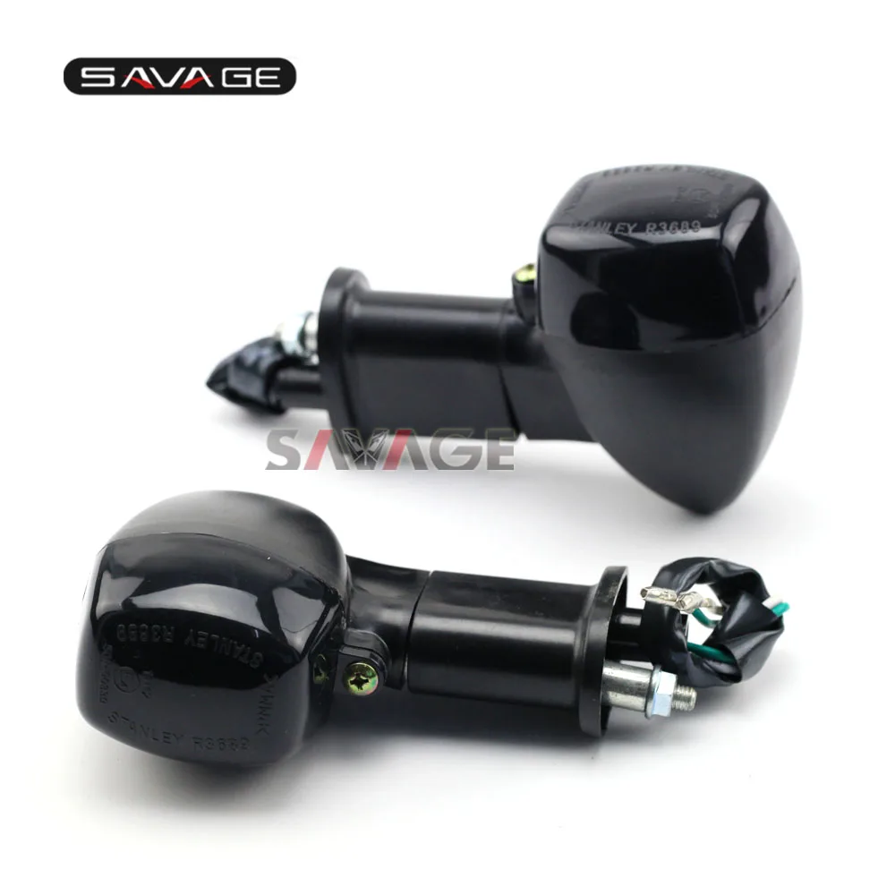 Черный Задние Сигналы поворота для KAWASAKI KLE 250 400 500 EX500 GPZ500 GPZ1100 ZR-7S мотоцикл свет лампы аксессуары мигалка Winker - Цвет: Черный