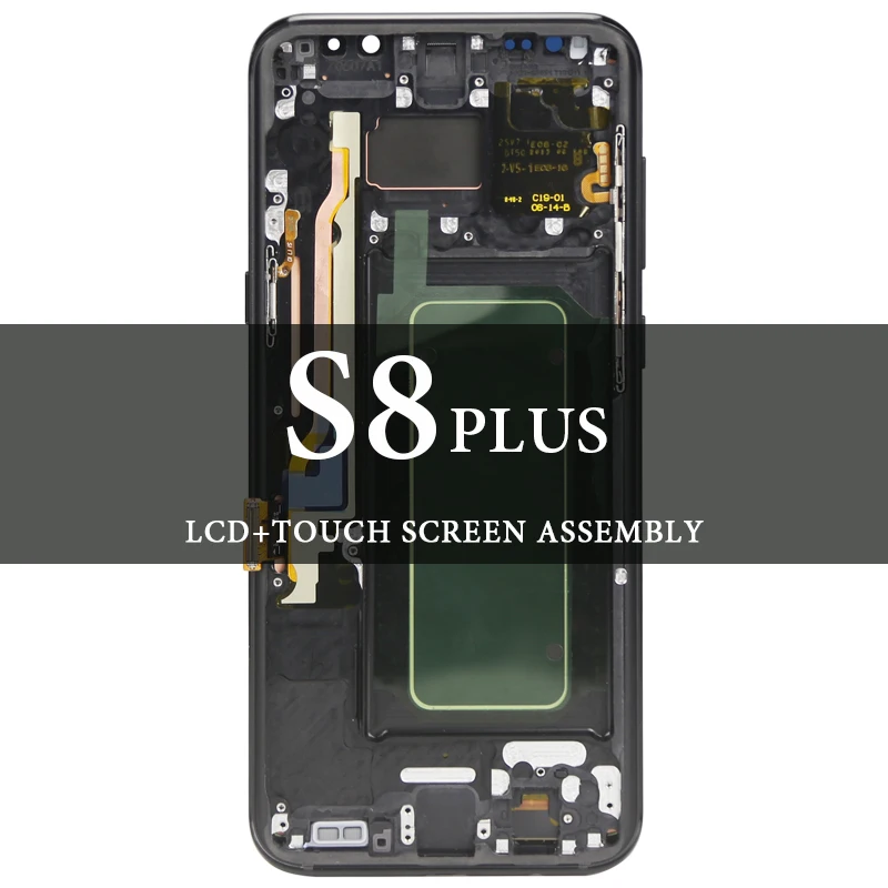 

ЖК-дисплей 6,2 дюйма для S8 Plus G955 с рамкой, черный, серебристый, фиолетовый, золотой, синий дисплей, экран протестирован, AMOLED, запасные части