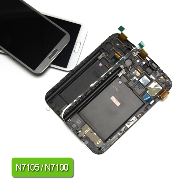 Для Samsung Galaxy Note2 Note 2 N7100 N7105 ЖК дисплей дигитайзер в сборе с рамкой для NoteII LCD|Экраны