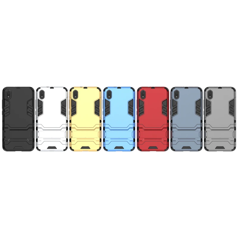 Luxury Armor Shockproof Case For Xiaomi Redmi 7A Phone Back Cover 7 2 in 1 Silicone &amp Plastic Stand |