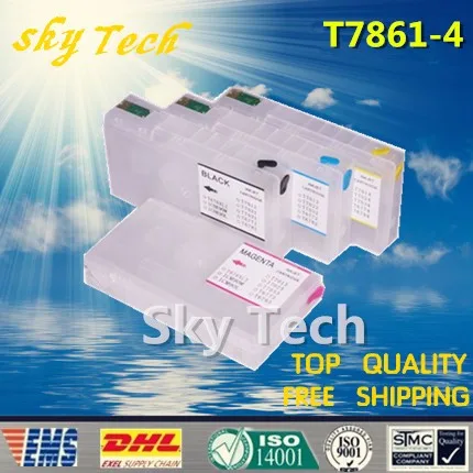Пустые многоразовые картриджи для T7861-T7864 подходит WF-4630 WF-4640 WF-5110 WF-5190 WF-5620 с чипами