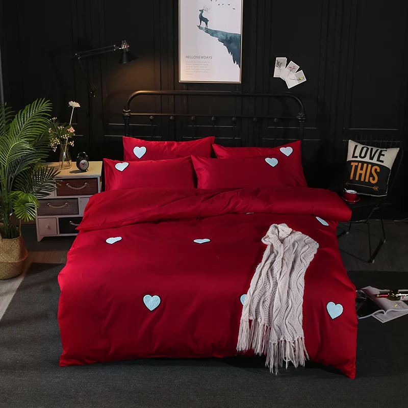 2018 г. постельное белье с вышивкой в виде звезд медведя кота хлопковый комплект