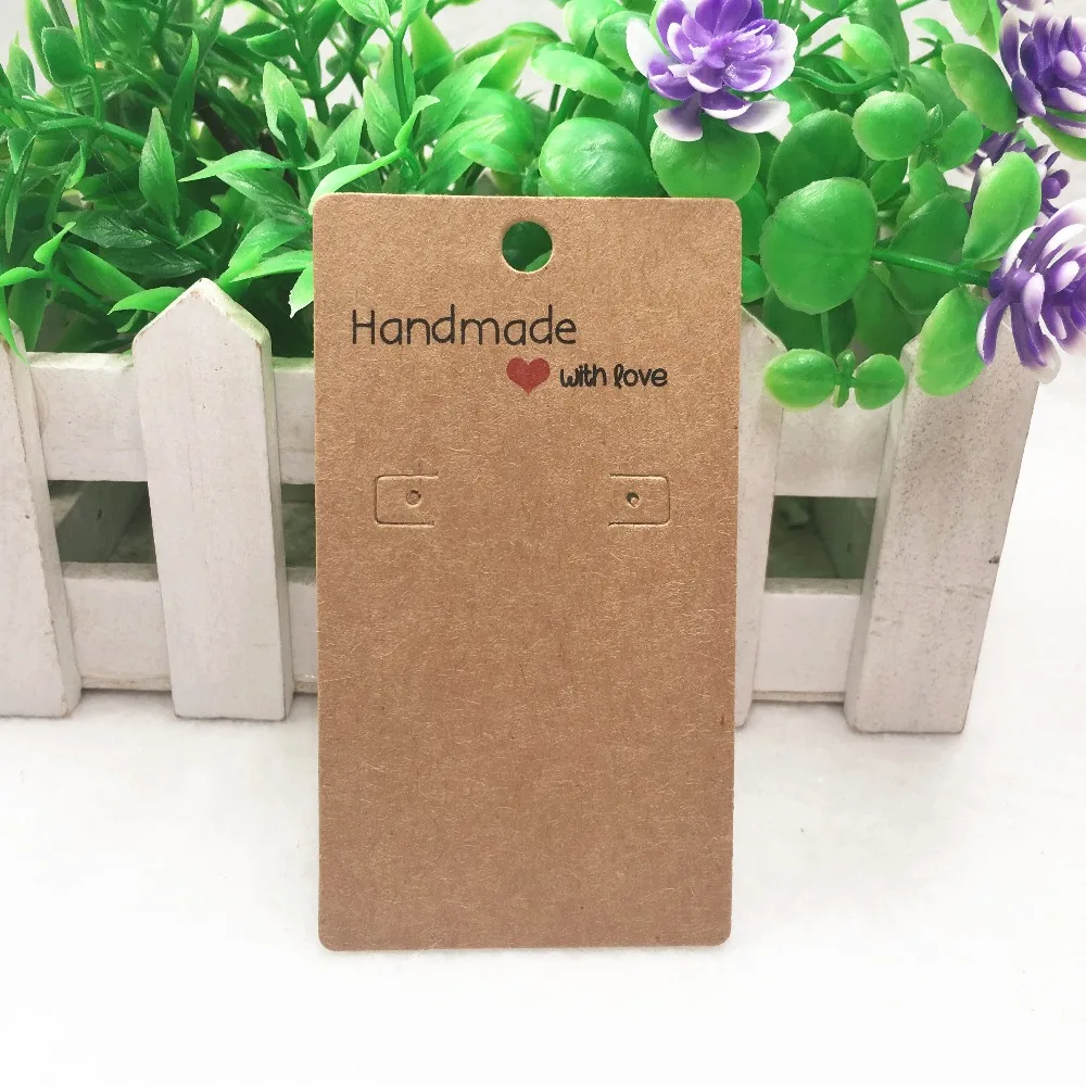 20 шт./лот Крафтовая бумага ручной работы с любовью витрина для сережек