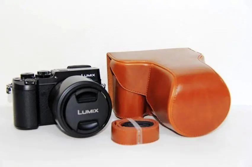 pu Leather Camera case bag Grip Strap for Panasonic LUMIX DMC-GX8 14-140mm Lens | Электроника