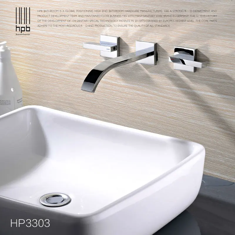 HPB смеситель для ванной комнаты кран раковины с водопадом настенный горячей и