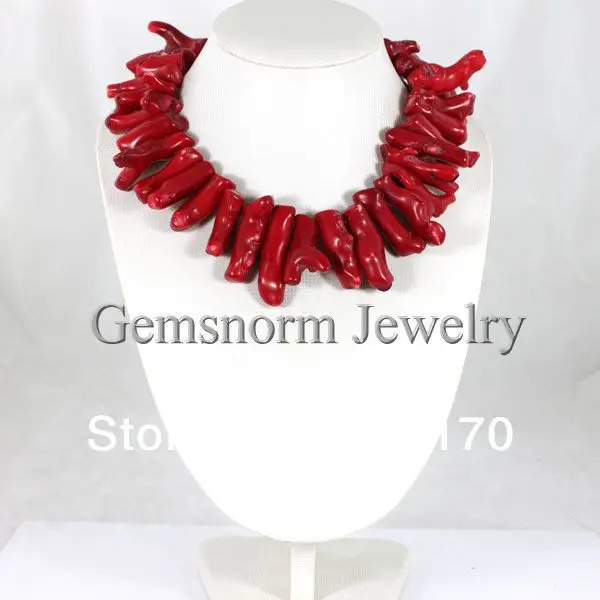 Ожерелье из натурального красного кораллового цвета большие размеры 20*25 мм