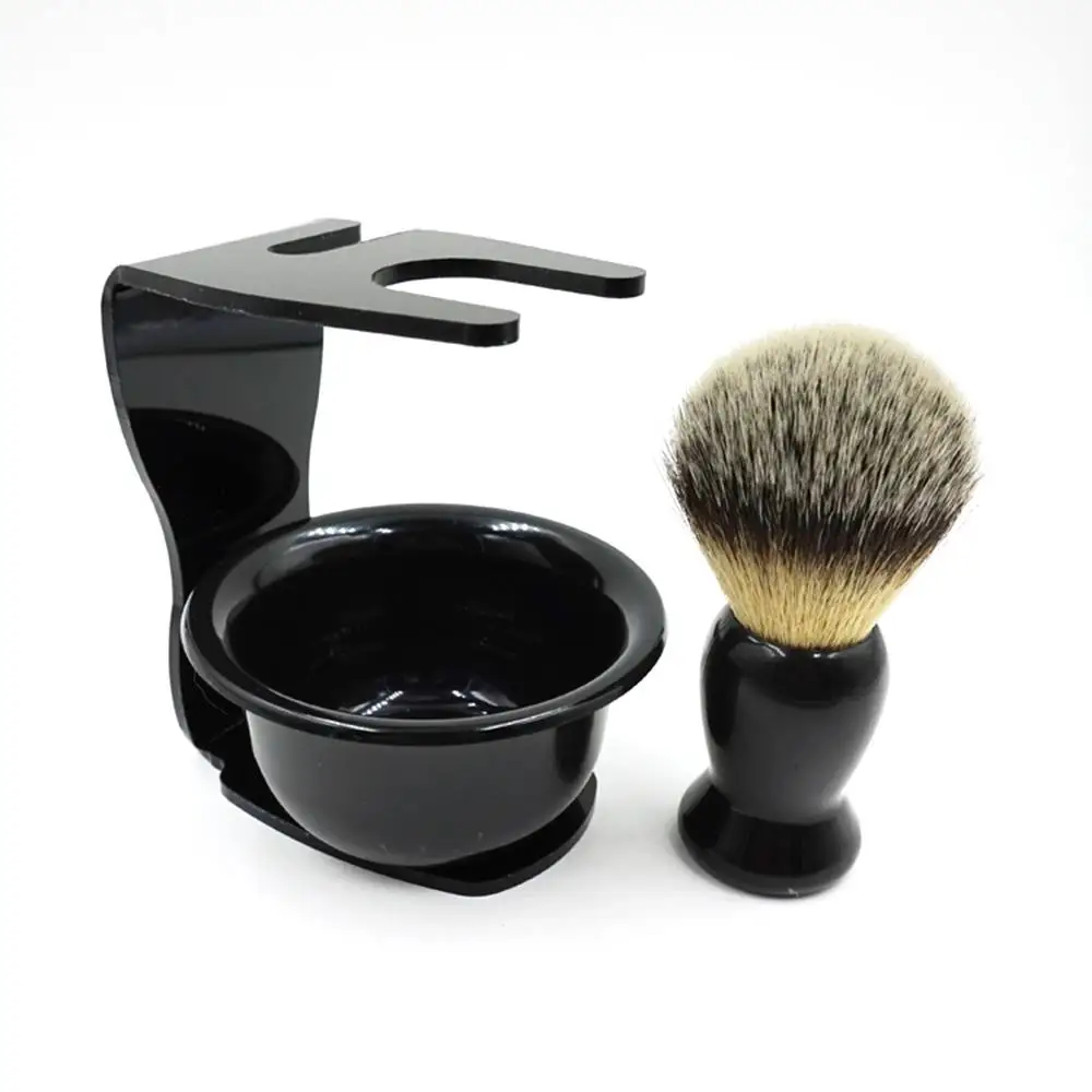

ELECOOL 1 set Men Shaving Brush Set Soft Nylon Shaving Brush +Shaving Drip Stand +Soap Bowl Male Face Clean Tool High Quality