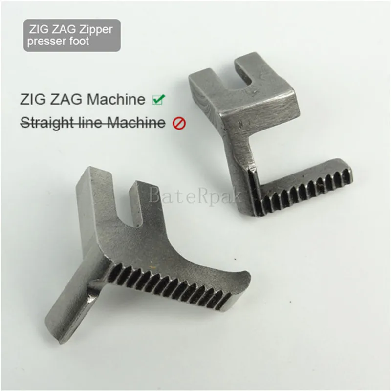 ZIG ZAG Zipper foot Застежка-молния, 1/4 прижимная лапка швейной машинки, Зиг заг швейная машина лапка, работа для BateRpak 106-RP кожаная Лапка, нестандартная - Цвет: ZIG ZAG Zipper foot